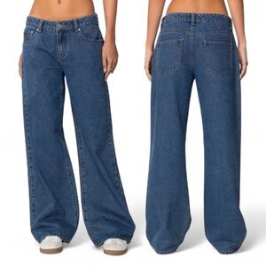 Edikted Low Rise Wide Leg Jeans - Sz XS